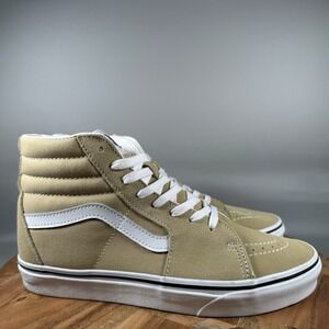 Vans SK8 HI Suede Canvas Lace Up High Top Skateboard Shoes Mens 8 Beige‎